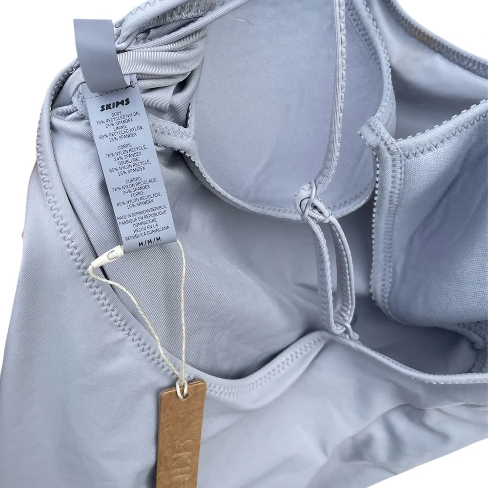 NWT SKIMS Recycled Signature Swim Cami One Piece in Chrome